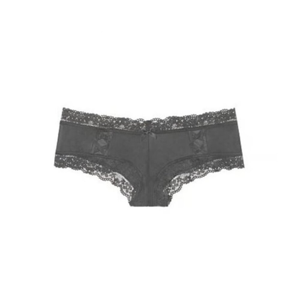 Victoria's Secret Floral Lace-Trim Cheeky Panty (Pearl Grey)